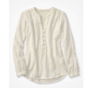 Summer Breeze Gauze Henley - Cream